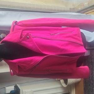 GAP Hot Pink Wool Moto Jacket Size L
